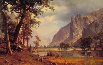 Yosemite Valley Albert Bierstadt Landscapes river Oil Paintings